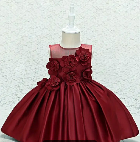 Bordeaux burgundy baby dress