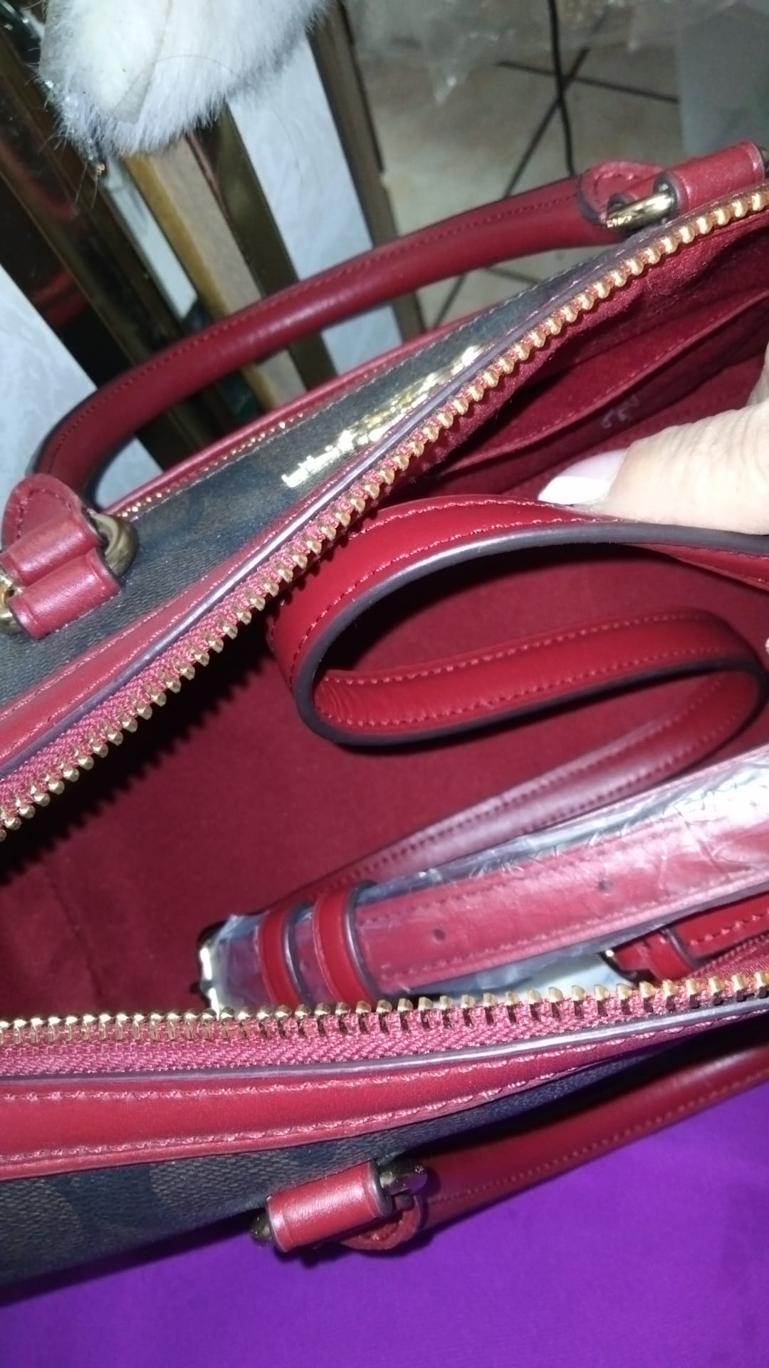 Coach Brown Red signature Bags