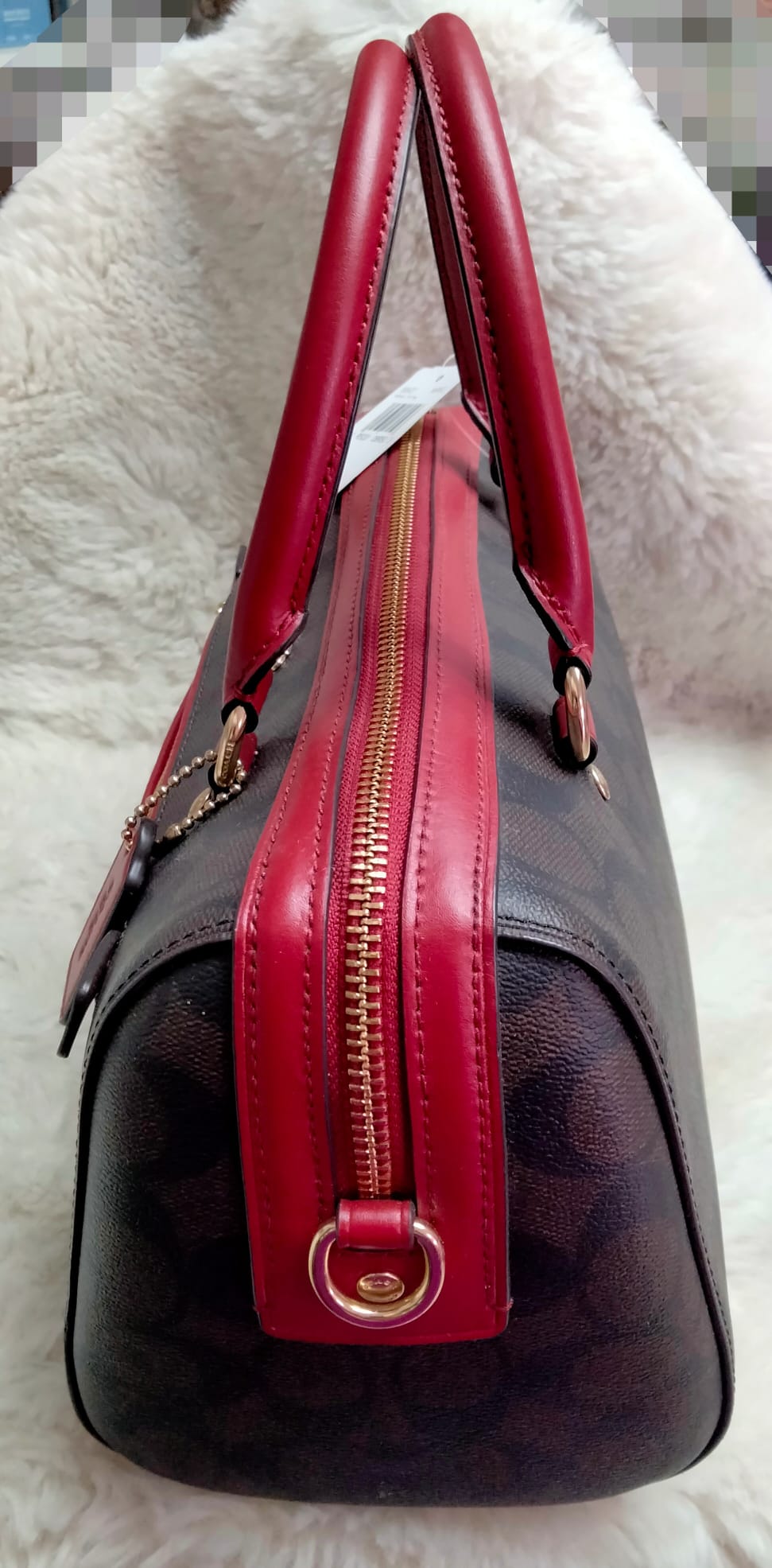 Coach Brown Red signature Bags