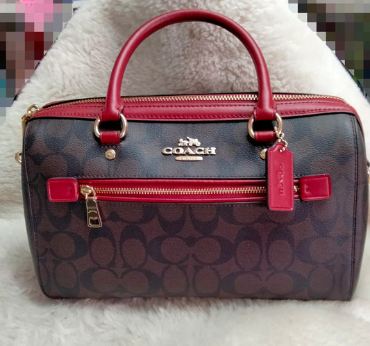 Coach Brown Red signature Bags