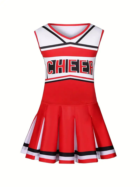 2 pcs set cheerleader red/white