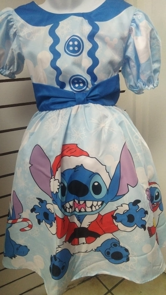 Girl's Printed Stitch Christmas Dress